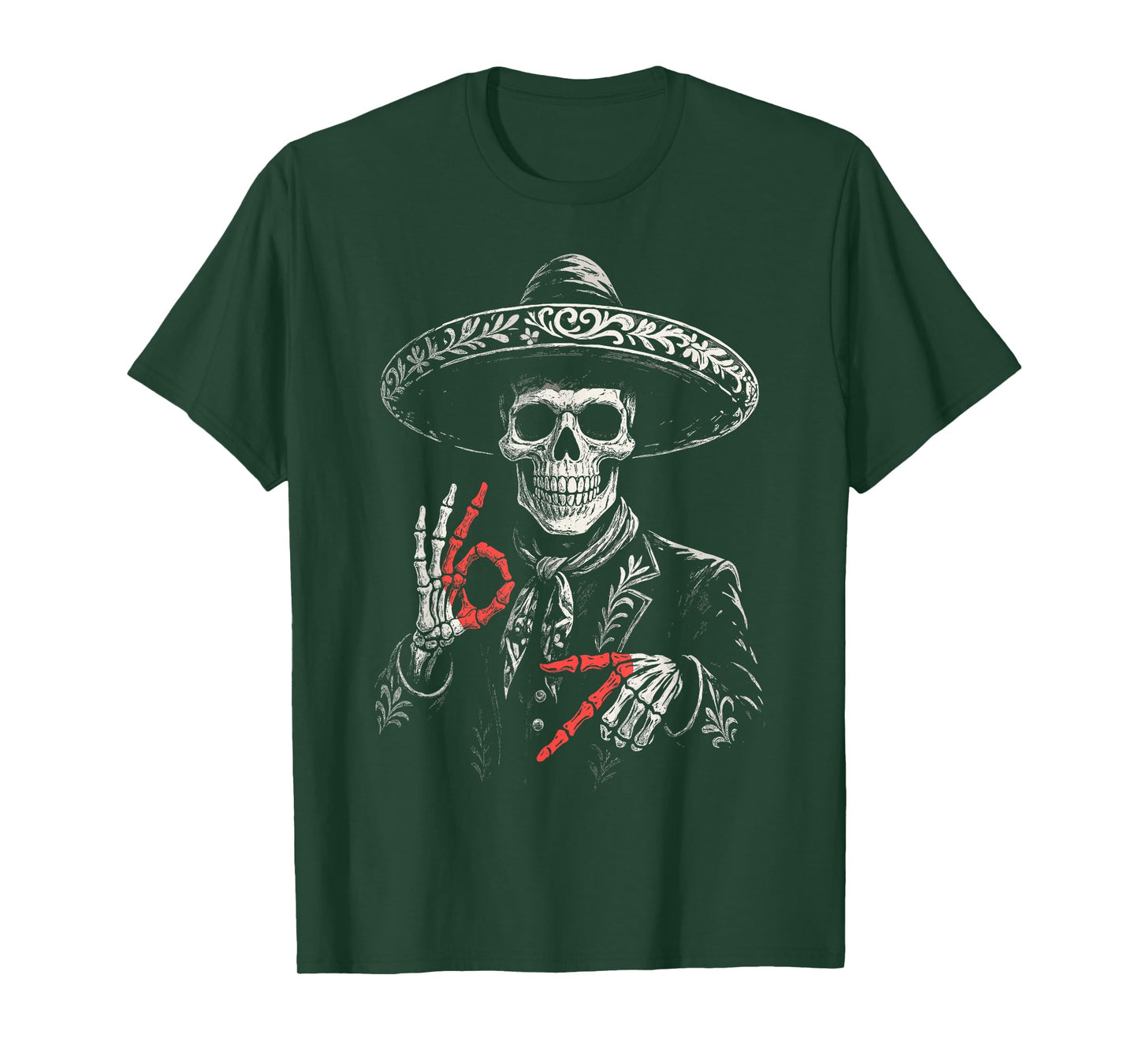 Day of Dead Skull Funny Dia de Los Muertos 67 Hand Meme T-Shirt