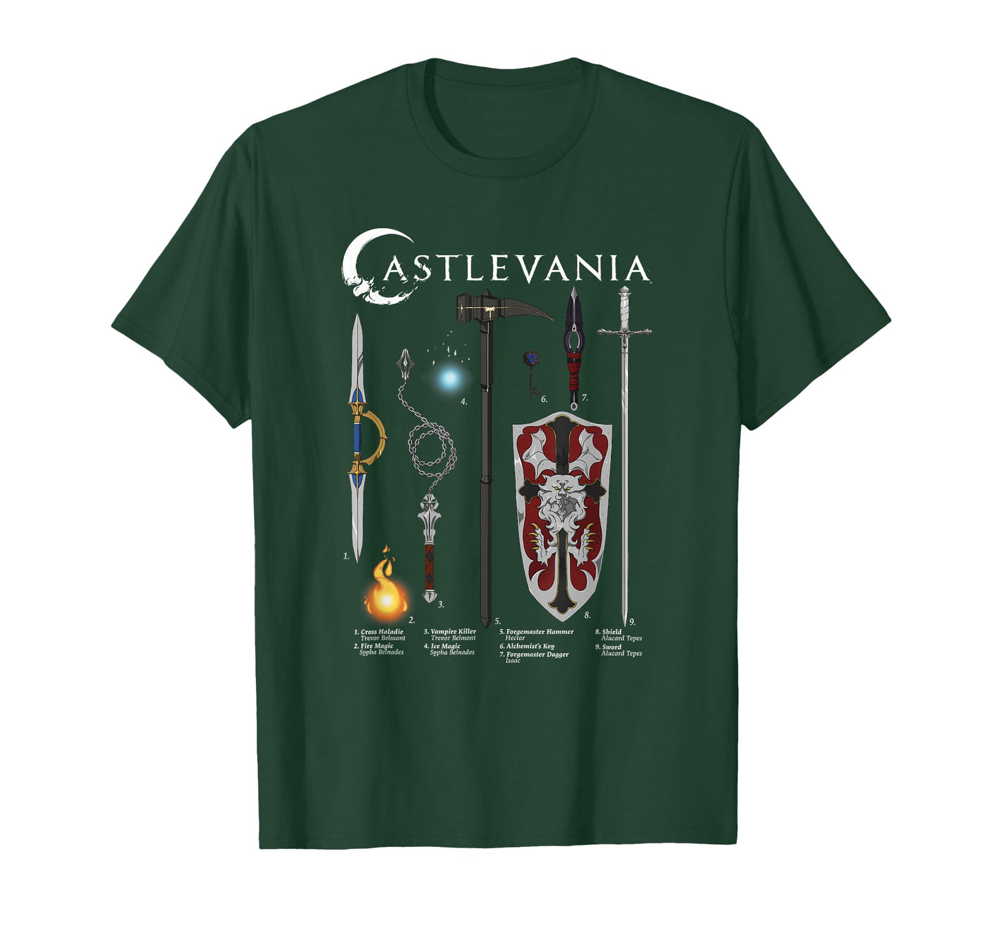 Castlevania Weapons Textbook Poster T-Shirt