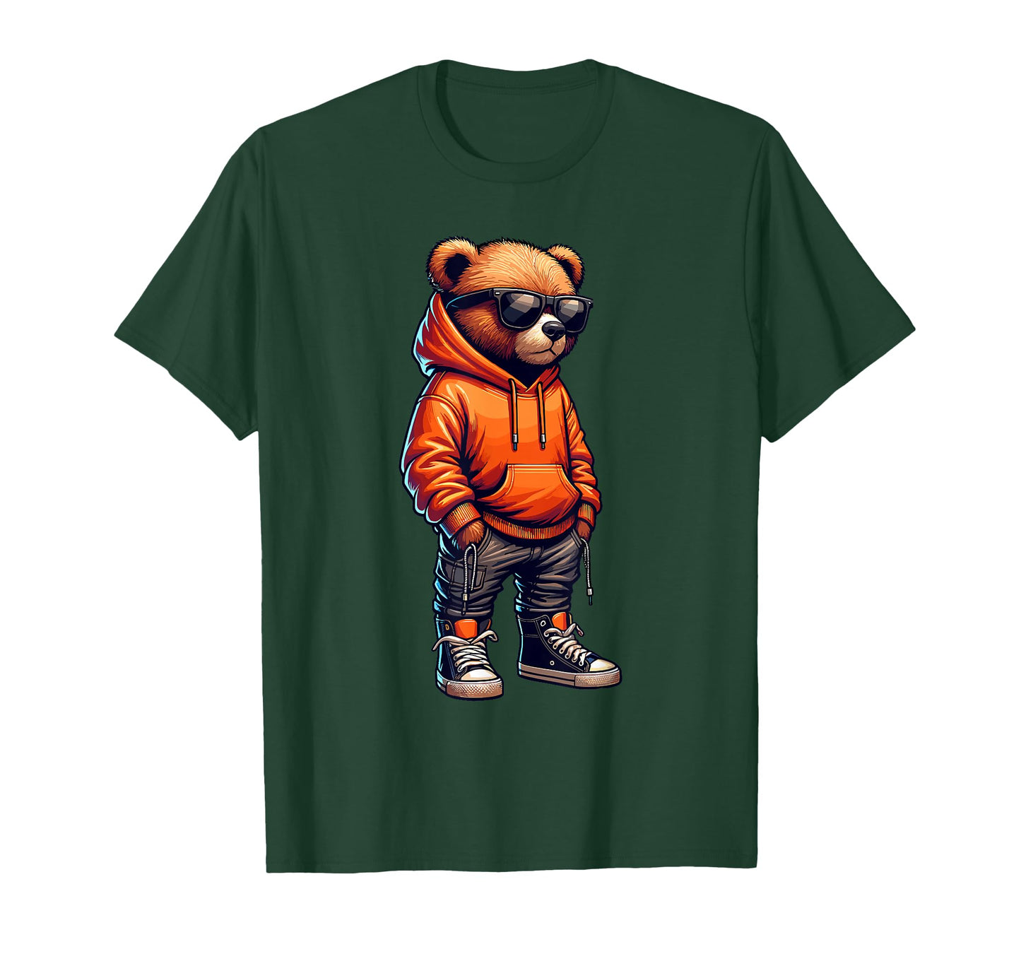 Graphic Teddy Bear Cool Bears Hip Hop Streetwear Colorful T-Shirt