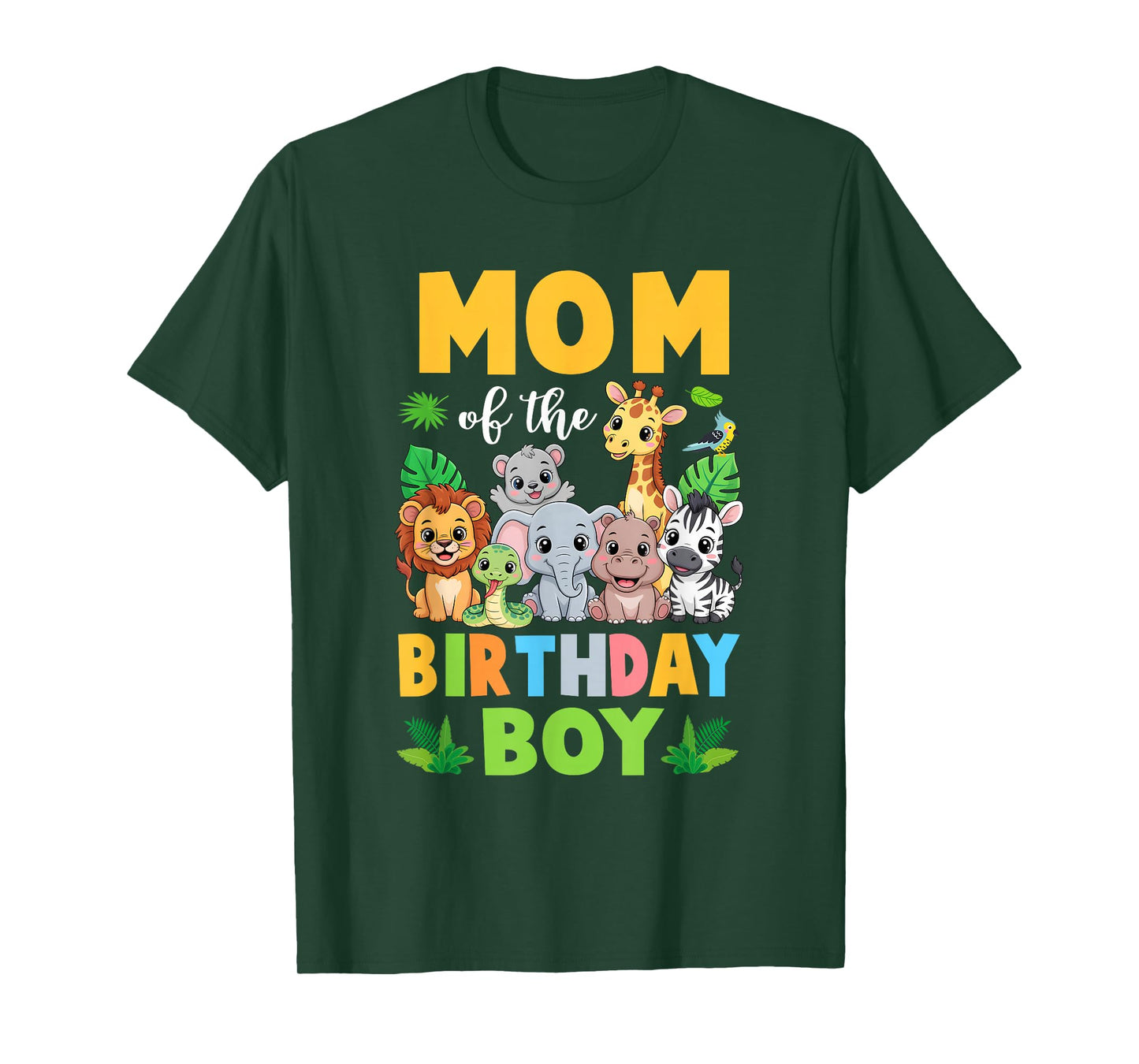 Mom of The Birthday Boy Kids Safari Jungle Animal T-Shirt