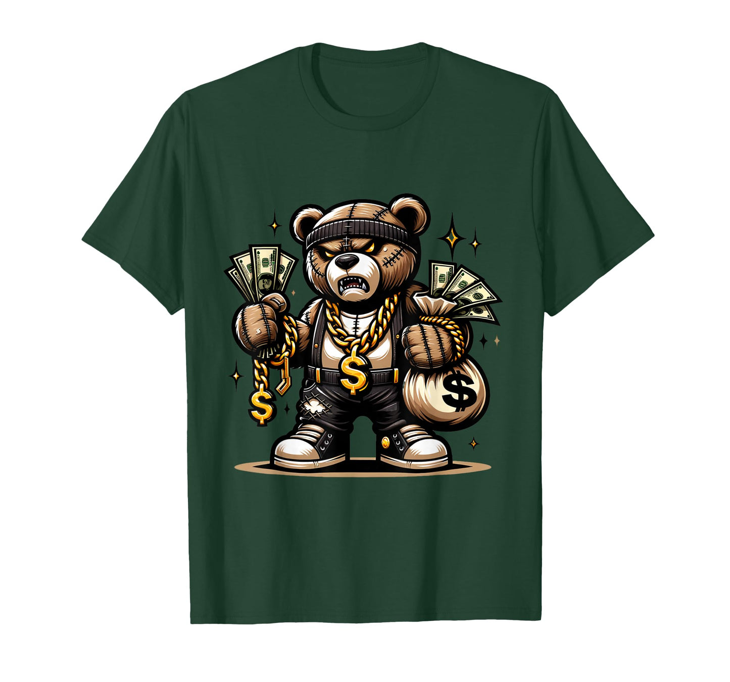 Teddy Bear Money Swag Hip Hop Rapper Graphic Drip Dopeskill T-Shirt