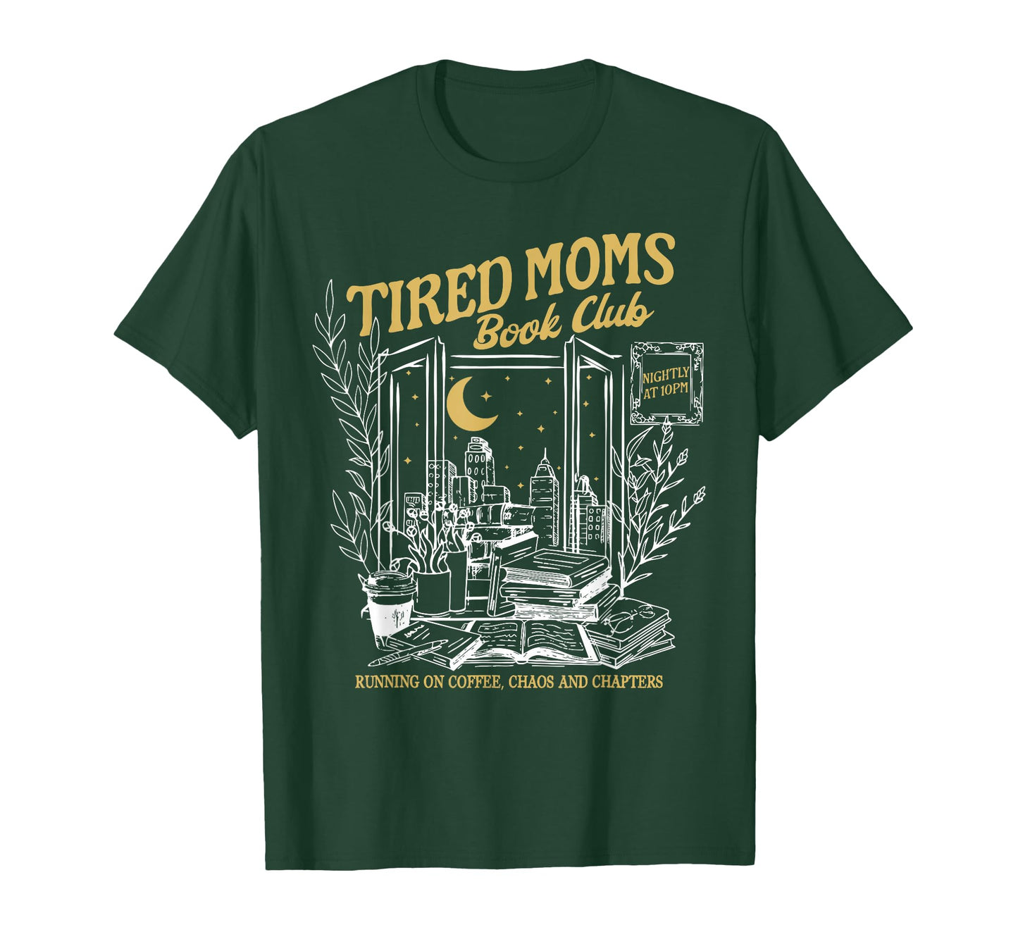Retro Tired Moms Book Club Bookish Booktrovert Mother's Day T-Shirt