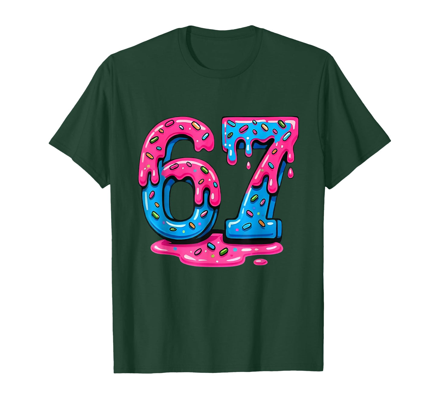 Funny 67 Six Seven Meme Ice Cream Drip 6 7 Gen Alpha Slang T-Shirt
