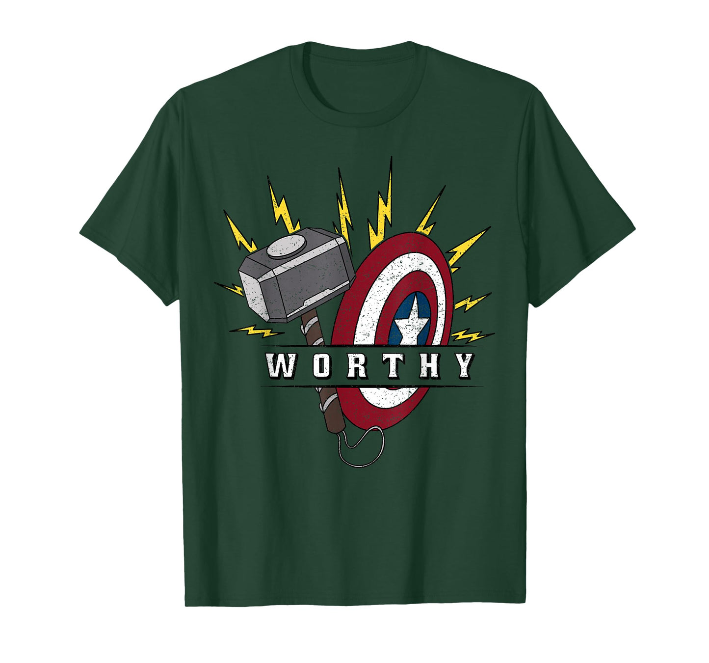 Marvel Avengers Endgame Captain America Worthy Hammer Shield T-Shirt