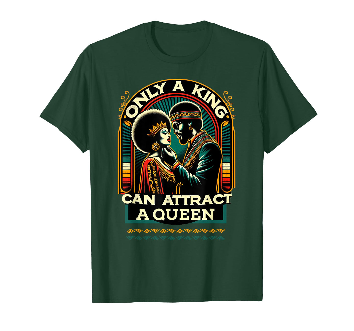 King & Queen Black Love African American Couples Marriage T-Shirt