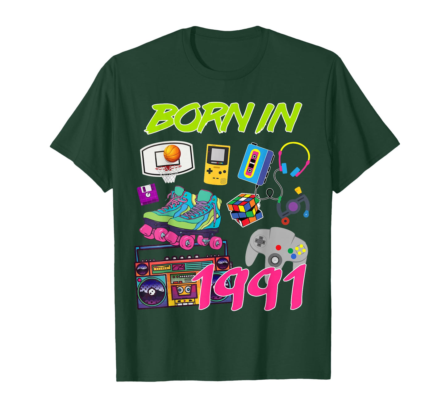 Retro Born In 1991 29th Birthday Tees T-Shirt