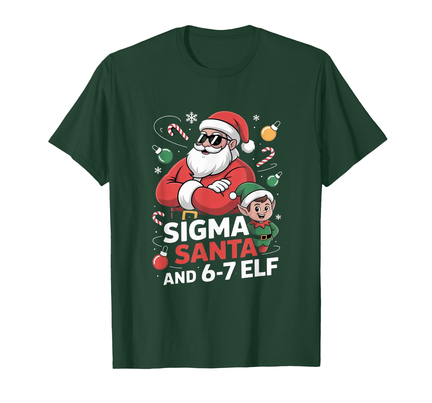 6-7 Christmas Ugly Sweater Six Seven Xmas 67 Meme Santa Elf T-Shirt