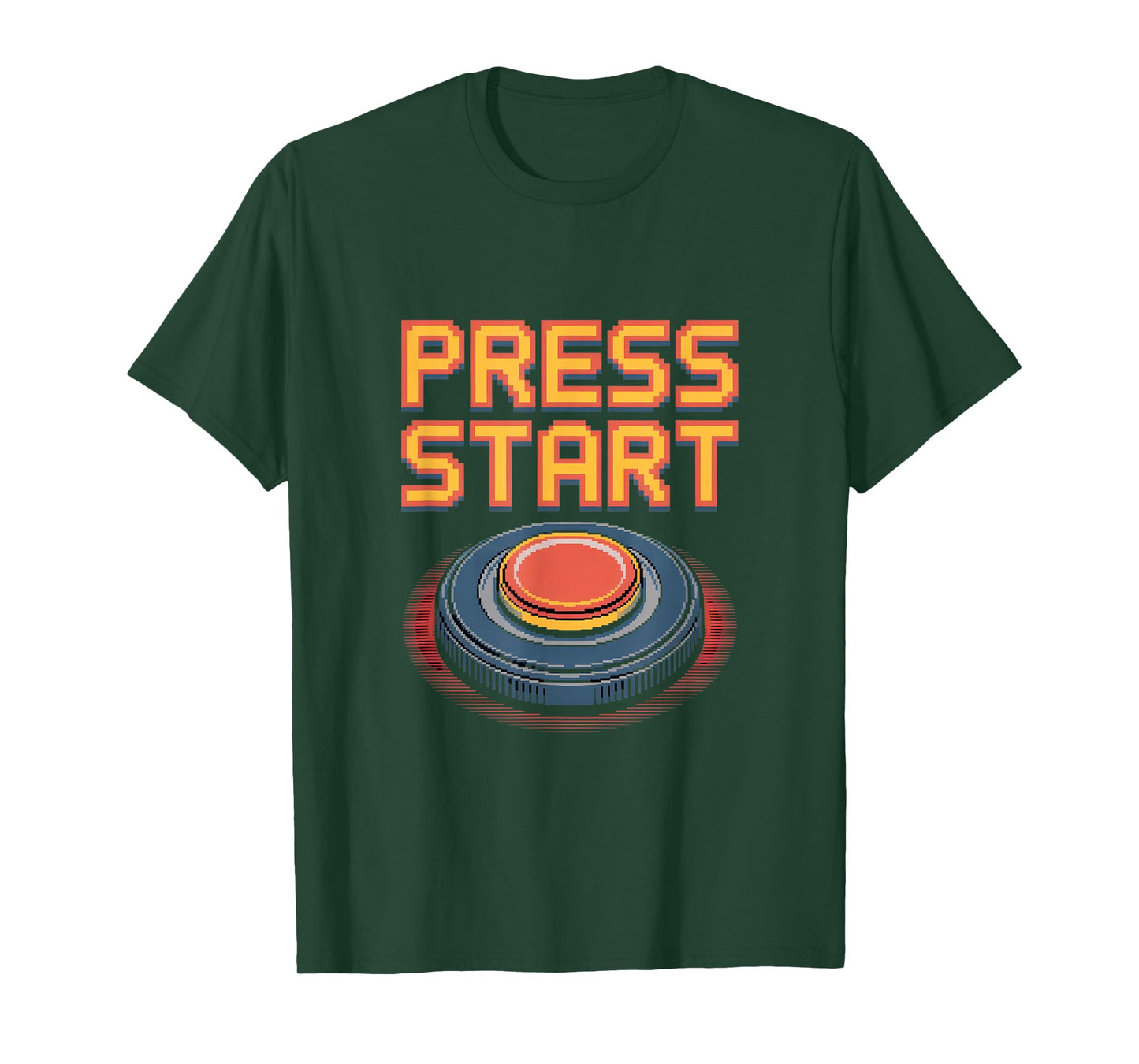 Press Start Retro Gaming Arcade Pixel Video Game Button T-Shirt