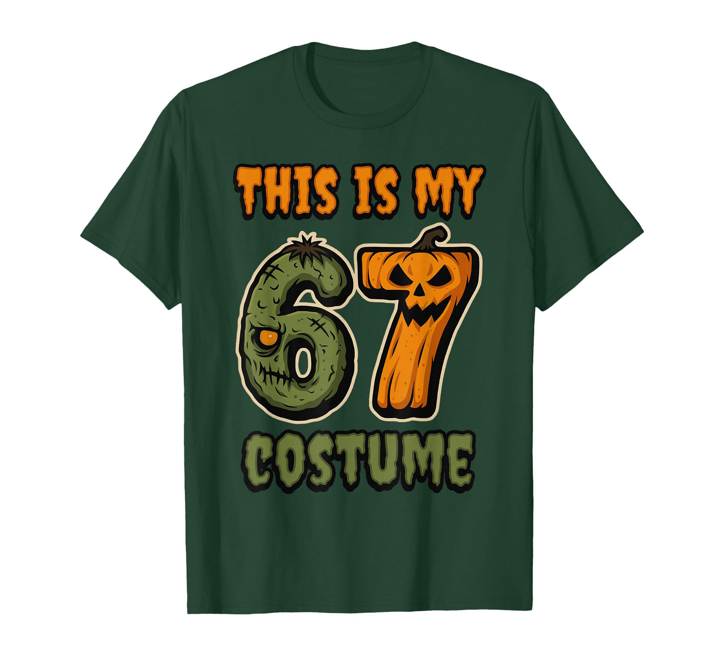 This is My 67 Costume Zombie Pumpkin Six Seven Halloween T-Shirt