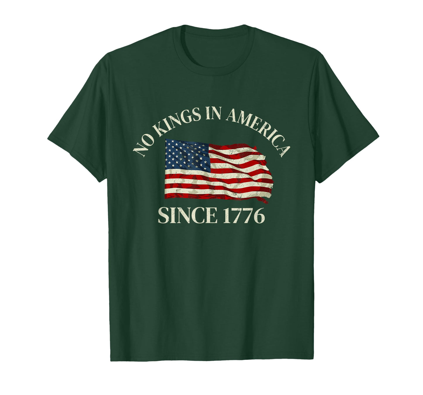 No Kings in America America Flag Vintage No Kings Vintage T-Shirt