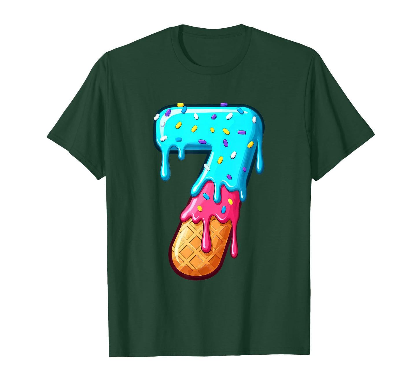 Funny 67 Number 7 Ice Cream Drip Meme Matching Group Costume T-Shirt