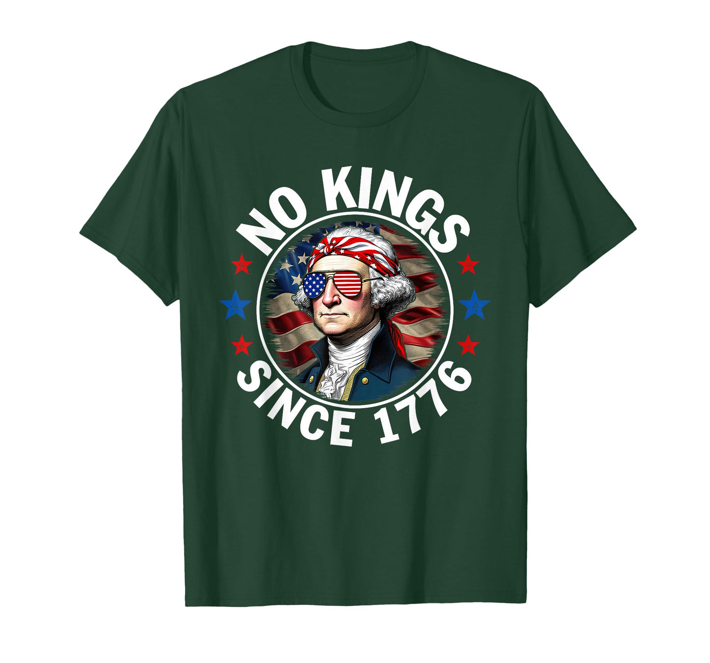 No Kings in America Since 1776 Distressed USA Flag Vintage T-Shirt