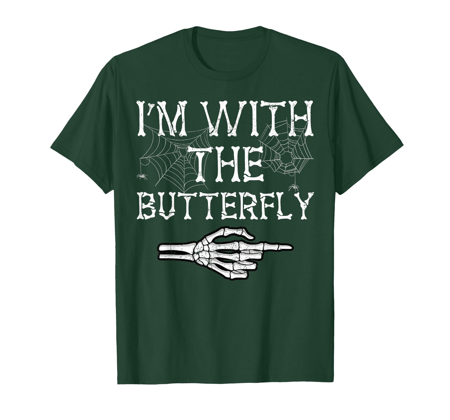 Im with Butterfly Catcher Halloween Costumes Funny Couples T-Shirt