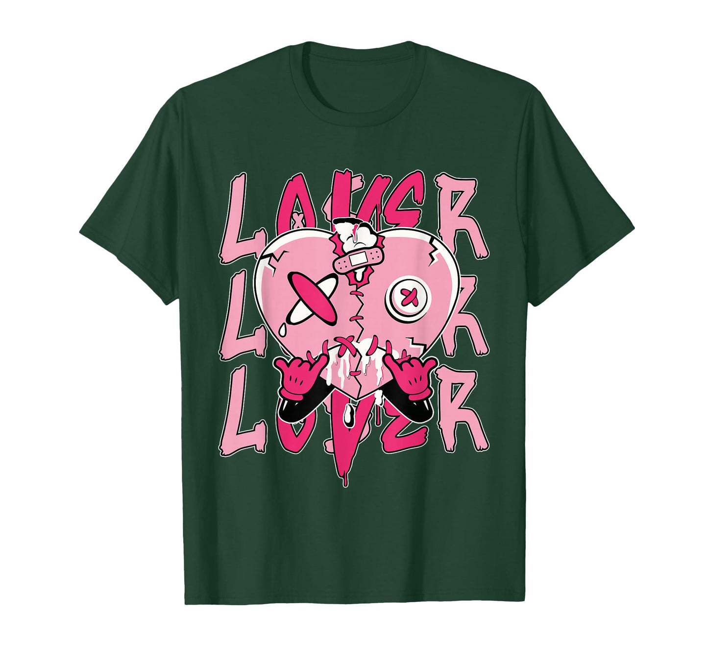 Pink Loser Lover Pink Drip Heart Matching Tee For Men Women T-Shirt