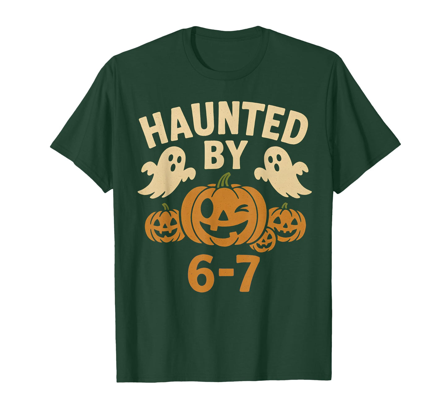 Haunted by 6-7 Retro Halloween 67 Ghost Pumpkin Funny Kids T-Shirt