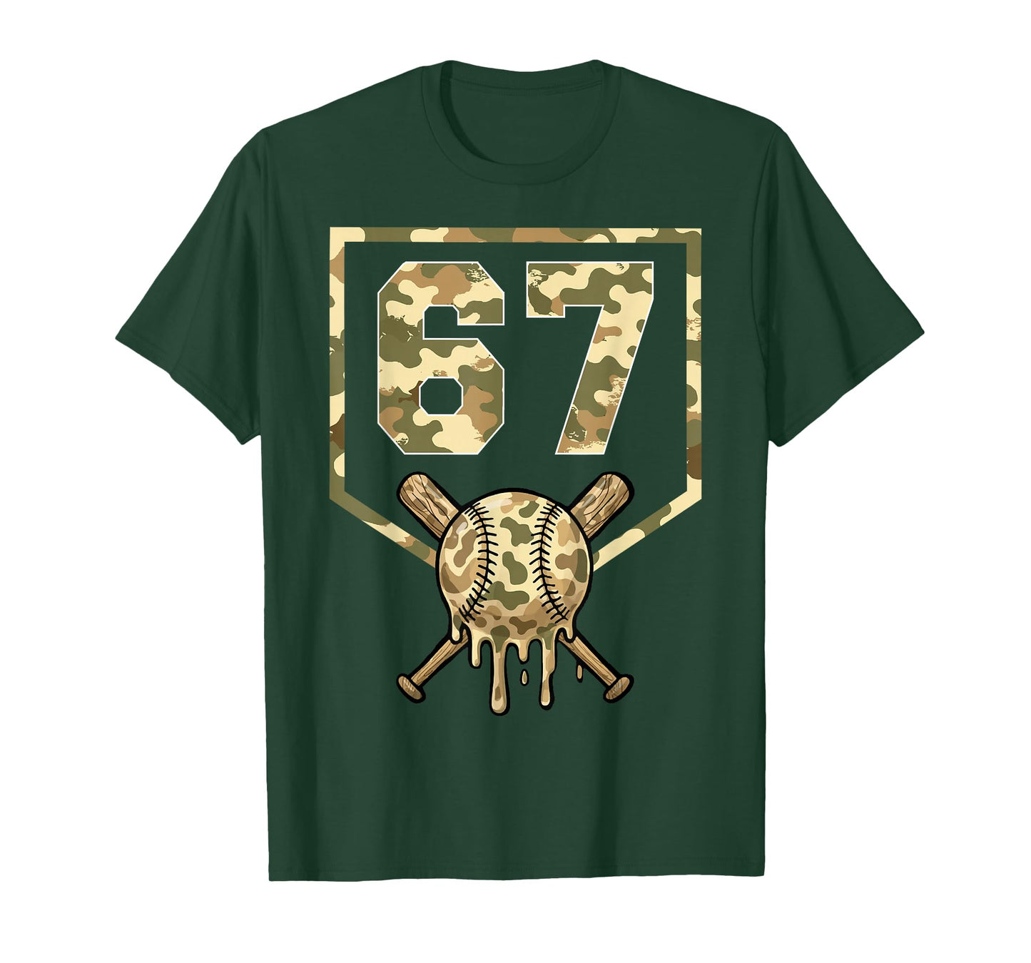 Baseball 67 Drip Boys Ice Cream Dripping Six Seven Camo Kids T-Shirt