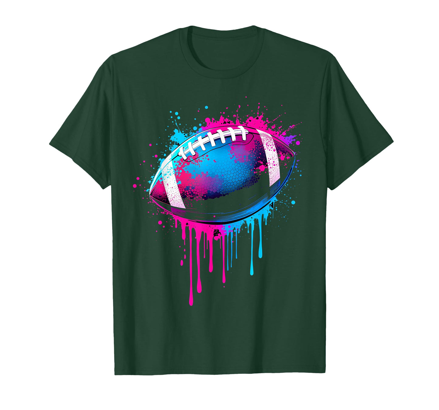 Football Drip For Boys Tie Dye Colorful Football Game Day T-Shirt