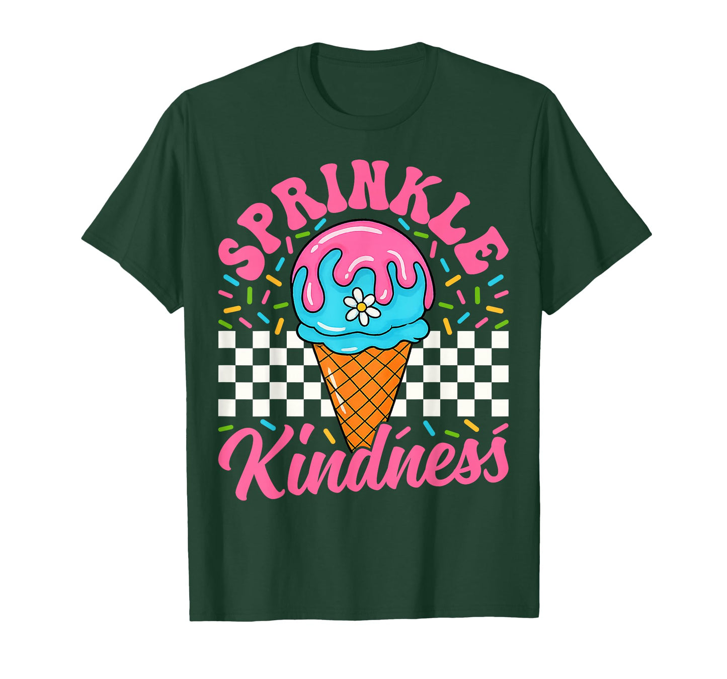 Ice Cream Sprinkle Kindness Funny Ice Cream Lover Girls Boys T-Shirt