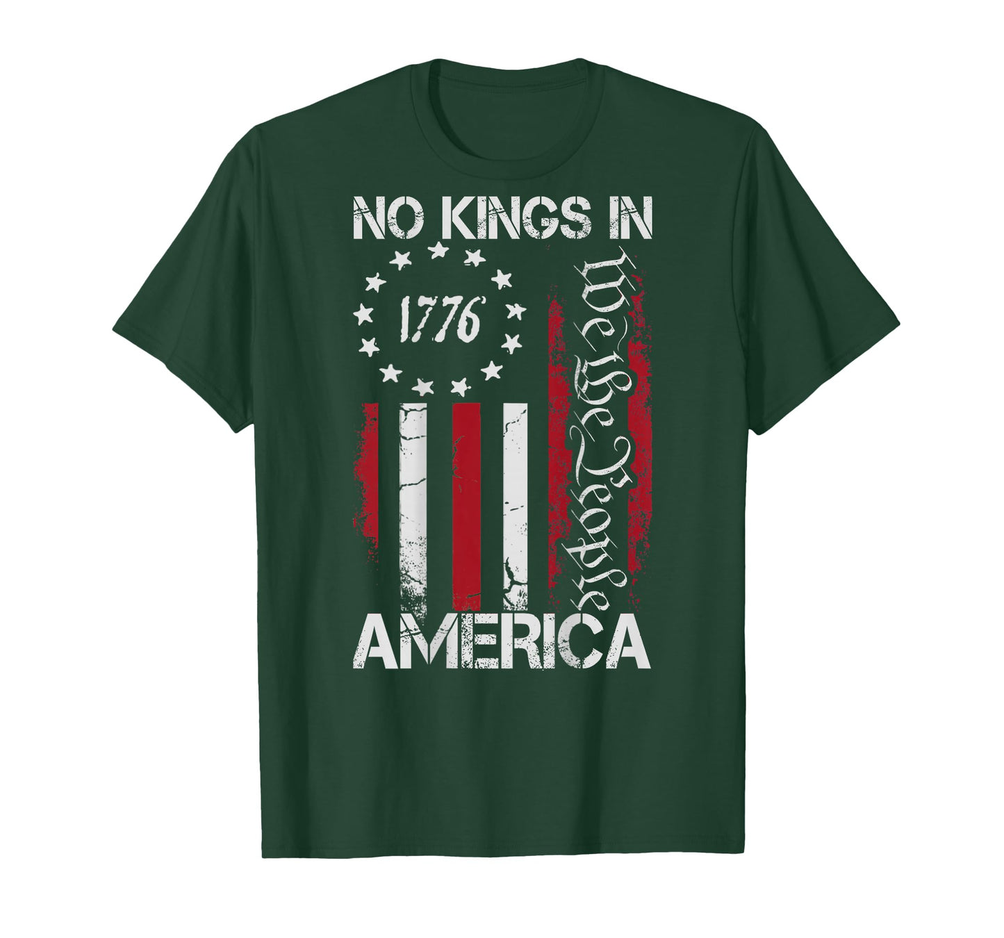 We The People No Kings Vintage USA Flag Shirt Men Women T-Shirt