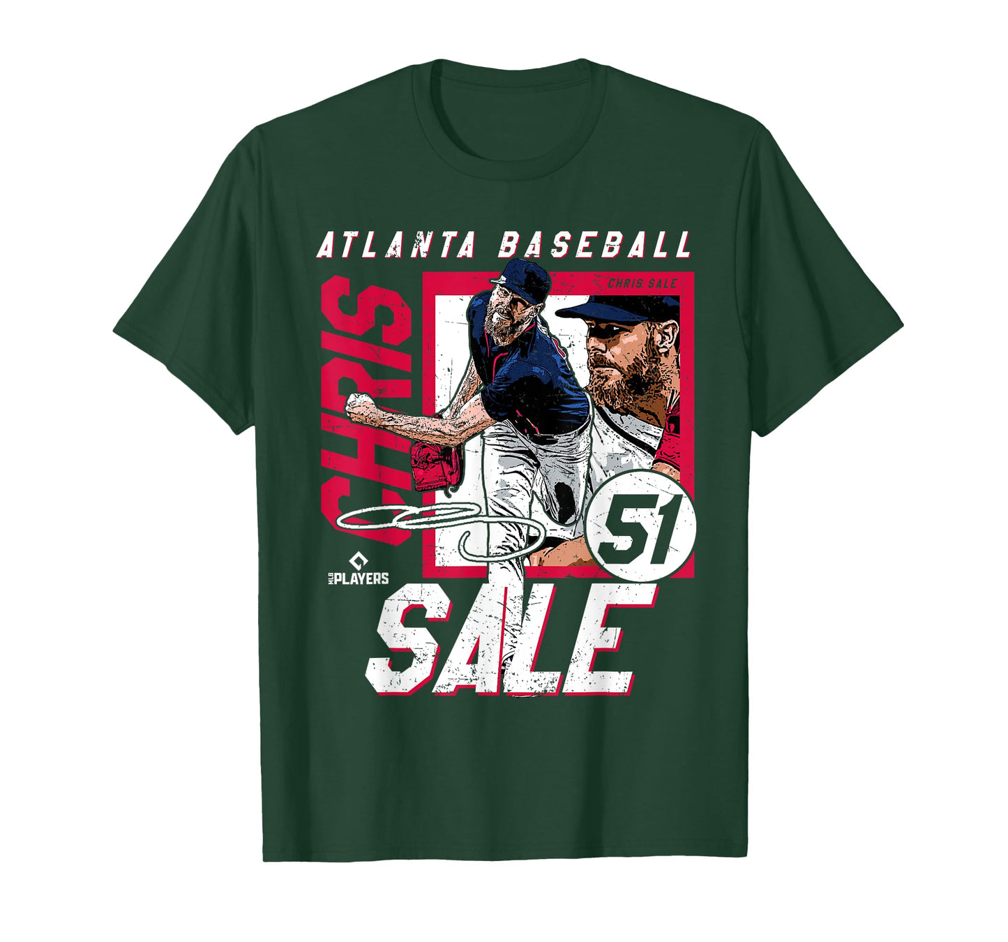 Chris Sale | Atlanta MLB Baseball Players | MLBCSA203M T-Shirt