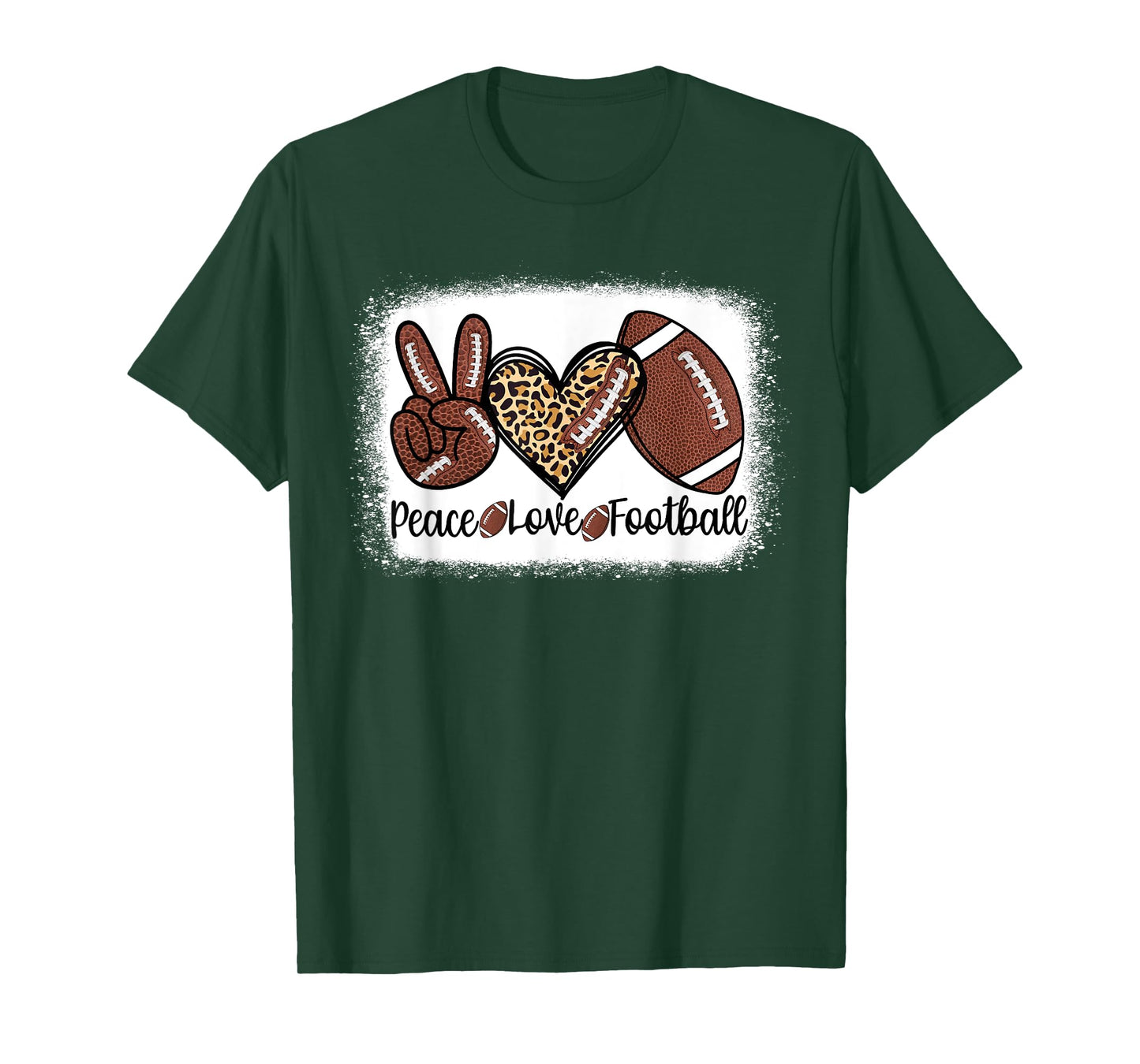 Peace Love Football Mom Game Day Sports Go Cheer Season T-Shirt
