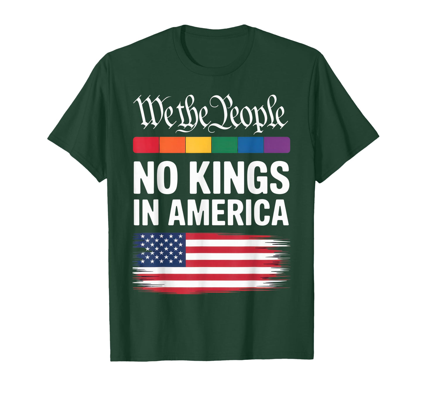 No Kings in America Patriotic Statement for Independence Day T-Shirt