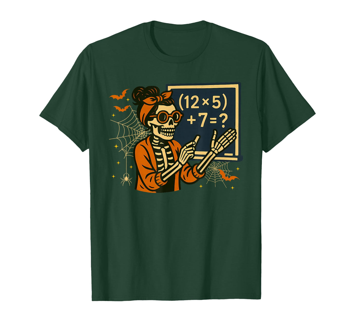 67 Teacher Halloween Skeleton Six Seven Meme Math T-Shirt