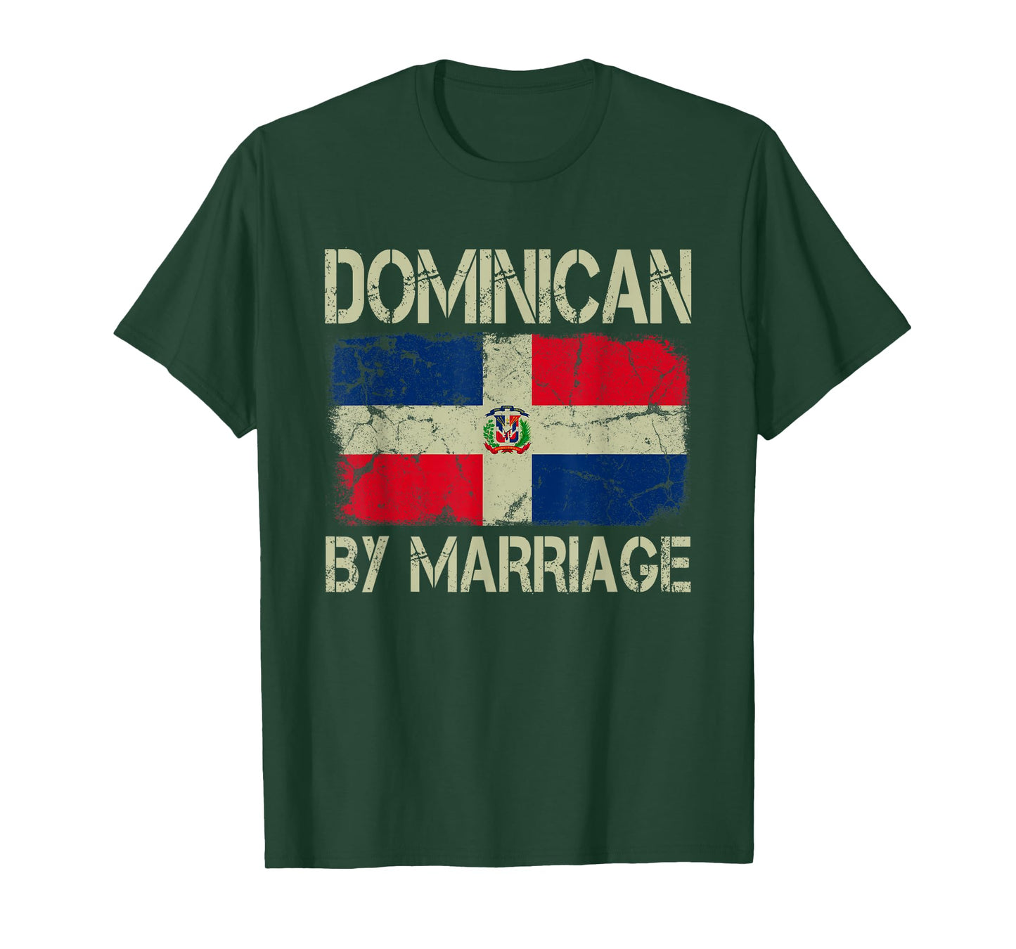 Dominican By Marriage Dominican Flag Funny Husband Wife T-Shirt