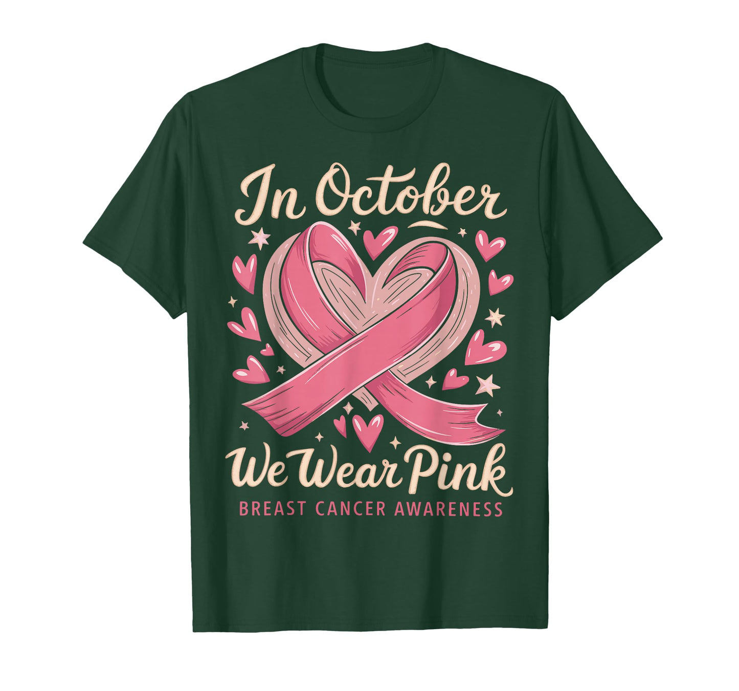 In October We Wear Pink Breast Cancer Awareness T-Shirt