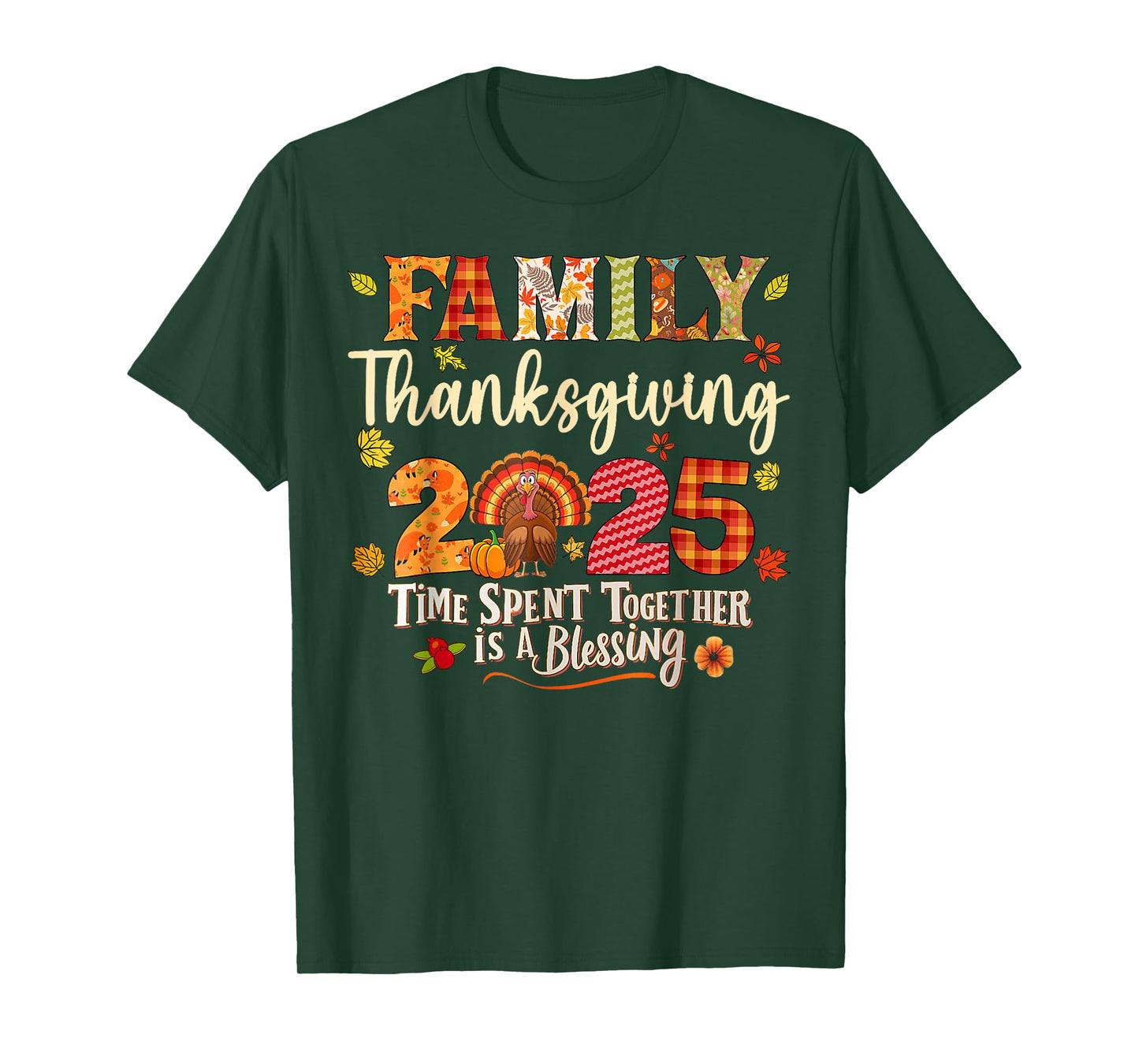 Family Thanksgiving 2025 Crew Thankful Group Autumn Turkey T-Shirt