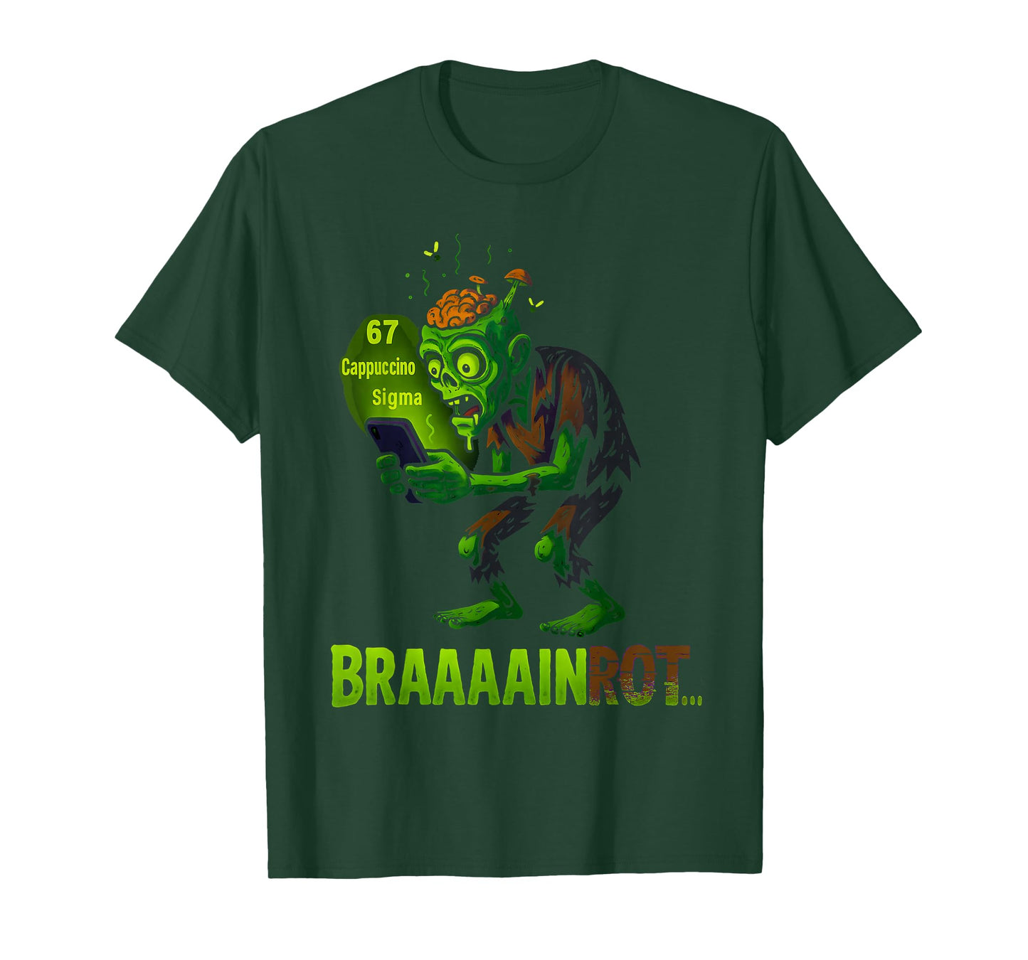 Funny Zombie Brainrot Meme 6 7 Halloween Boys Kids Six Seven T-Shirt