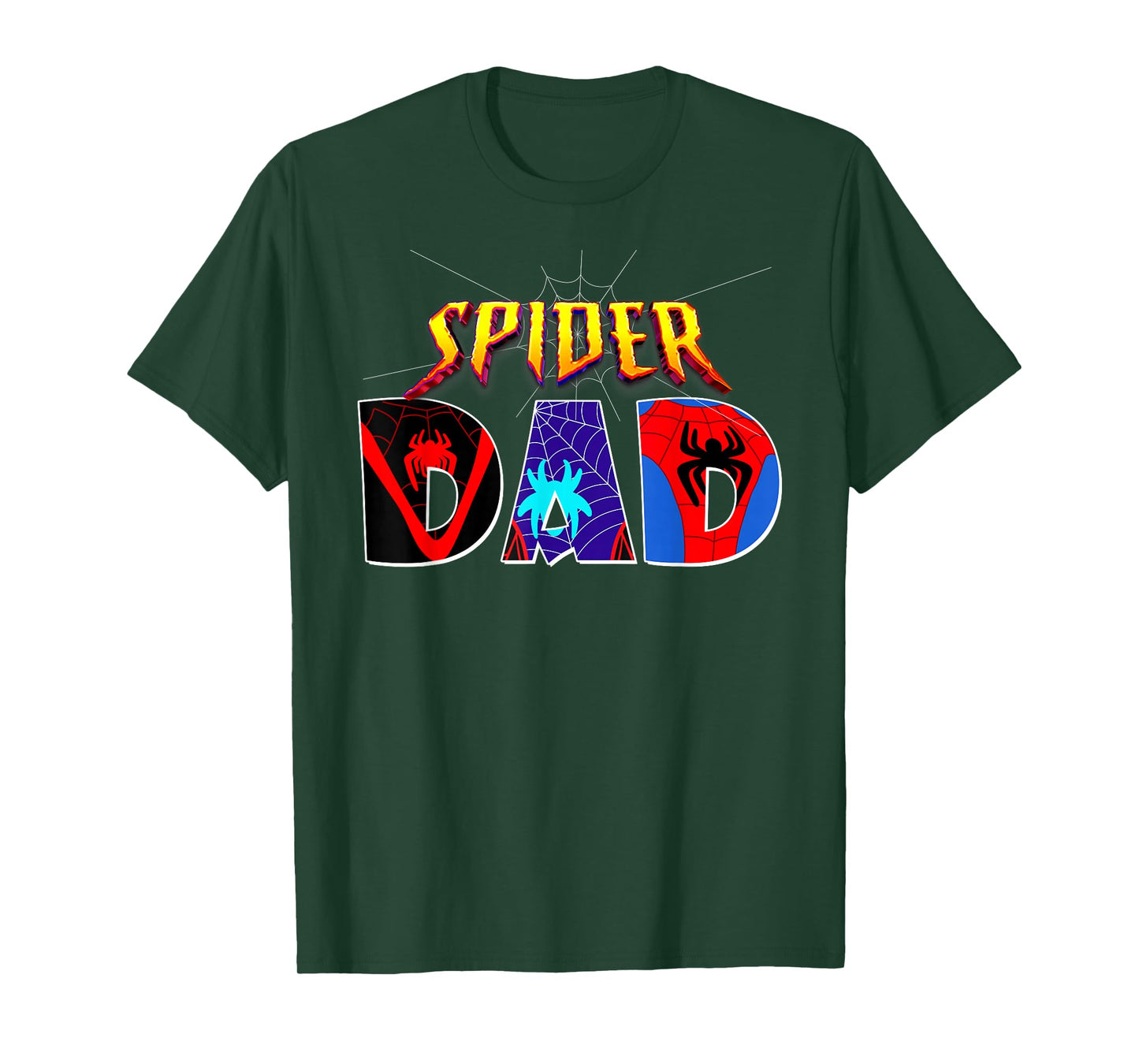 Spider Dad Shirt Birthday Fathers Day Halloween Costumes Pjs T-Shirt
