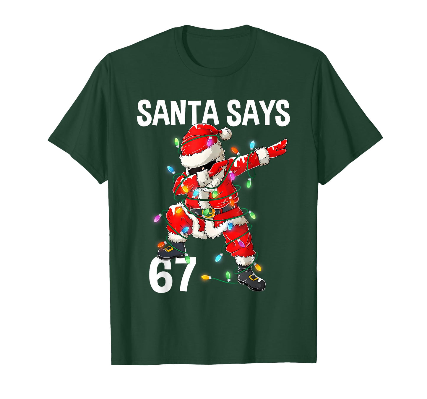 Christmas Santa Says 67 Six Seven Meme Funny Merry Christmas T-Shirt