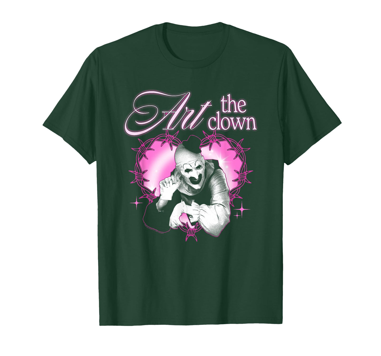 Terrifier Barbed Wire Heart Pink Logo Horror Movie T-Shirt