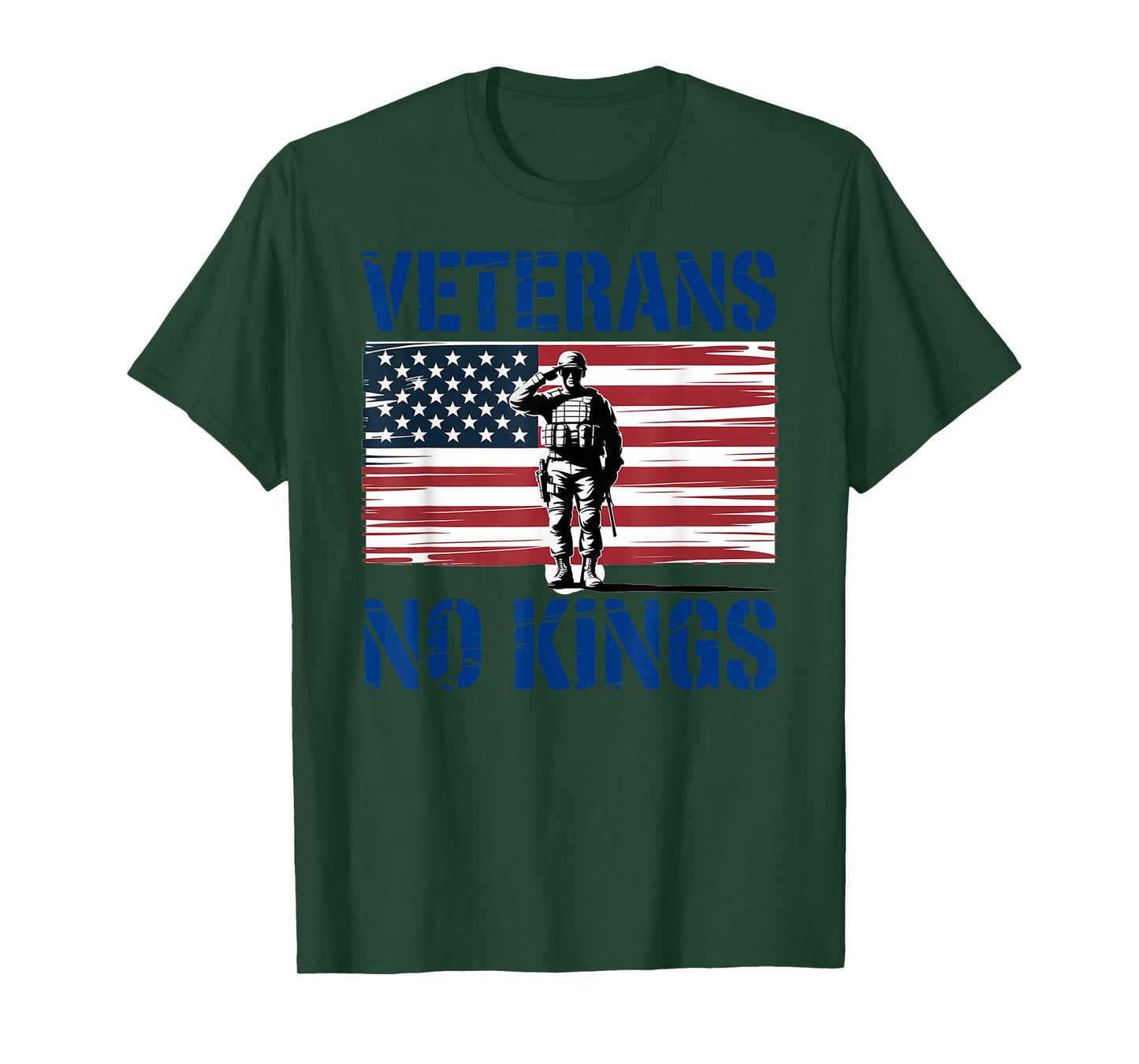 No Kings Veterans Patriotic Men America Flag No King T-Shirt