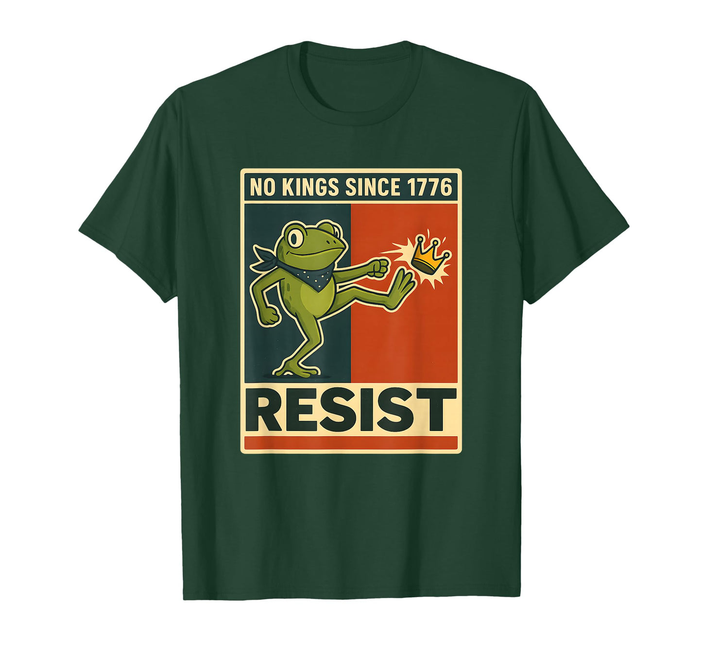 Frog Portland Protest Resist No Kings Since 1776 Vintage T-Shirt