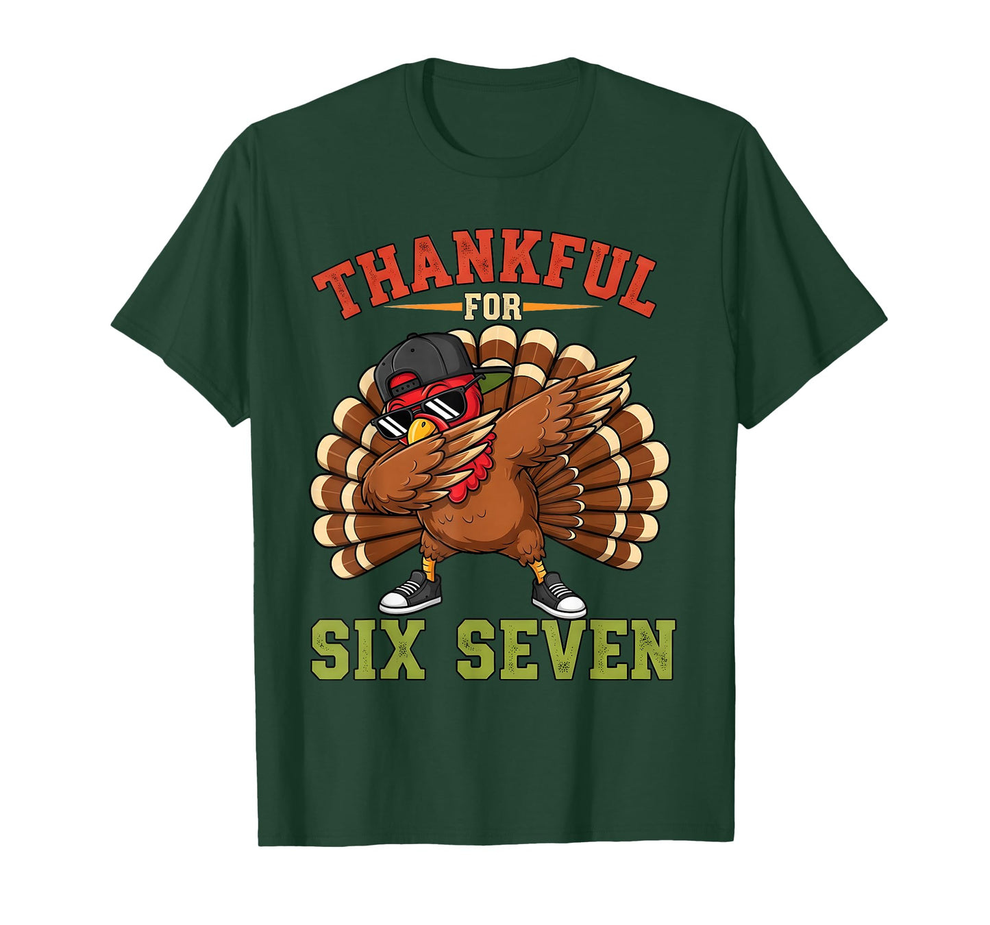 67 Thanksgiving Meme Funny Thankful Turkey Dabbing T-Shirt
