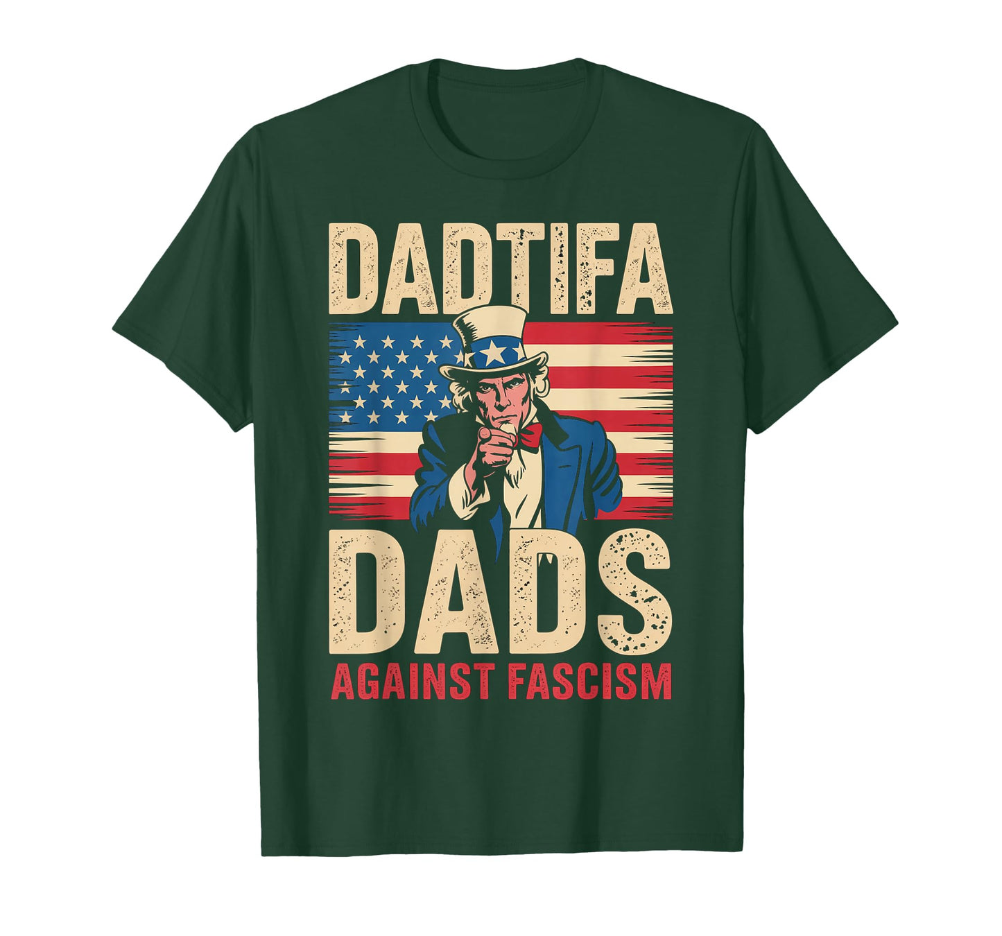 DADtifa Dads Against Fascism USA Flag Resist No Kings Father T-Shirt