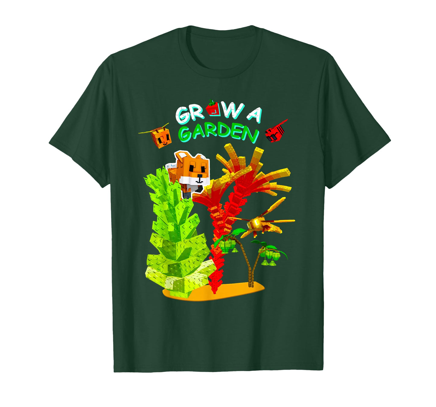 Grow A Garden Romanesco Burning Bud Fox Disco Bee Gamer T-Shirt