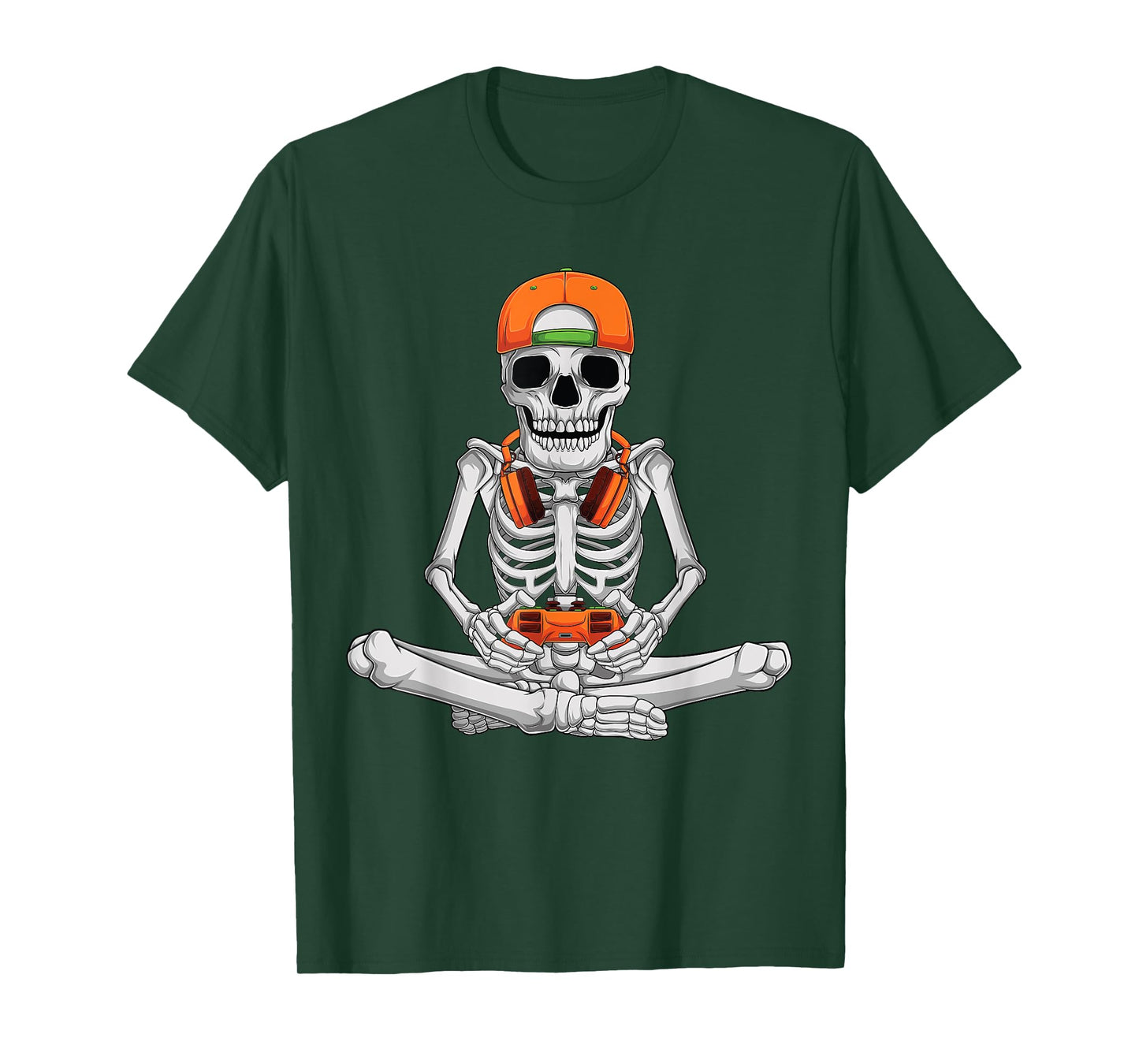 Halloween skeleton gamer video gaming boys men kids teens T-Shirt