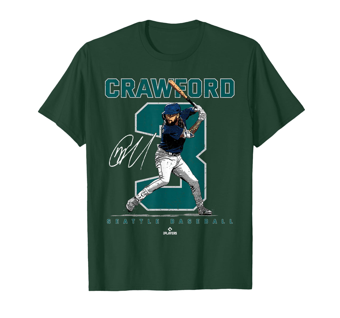 Number and Portrait JP Crawford Seattle MLBPA T-Shirt