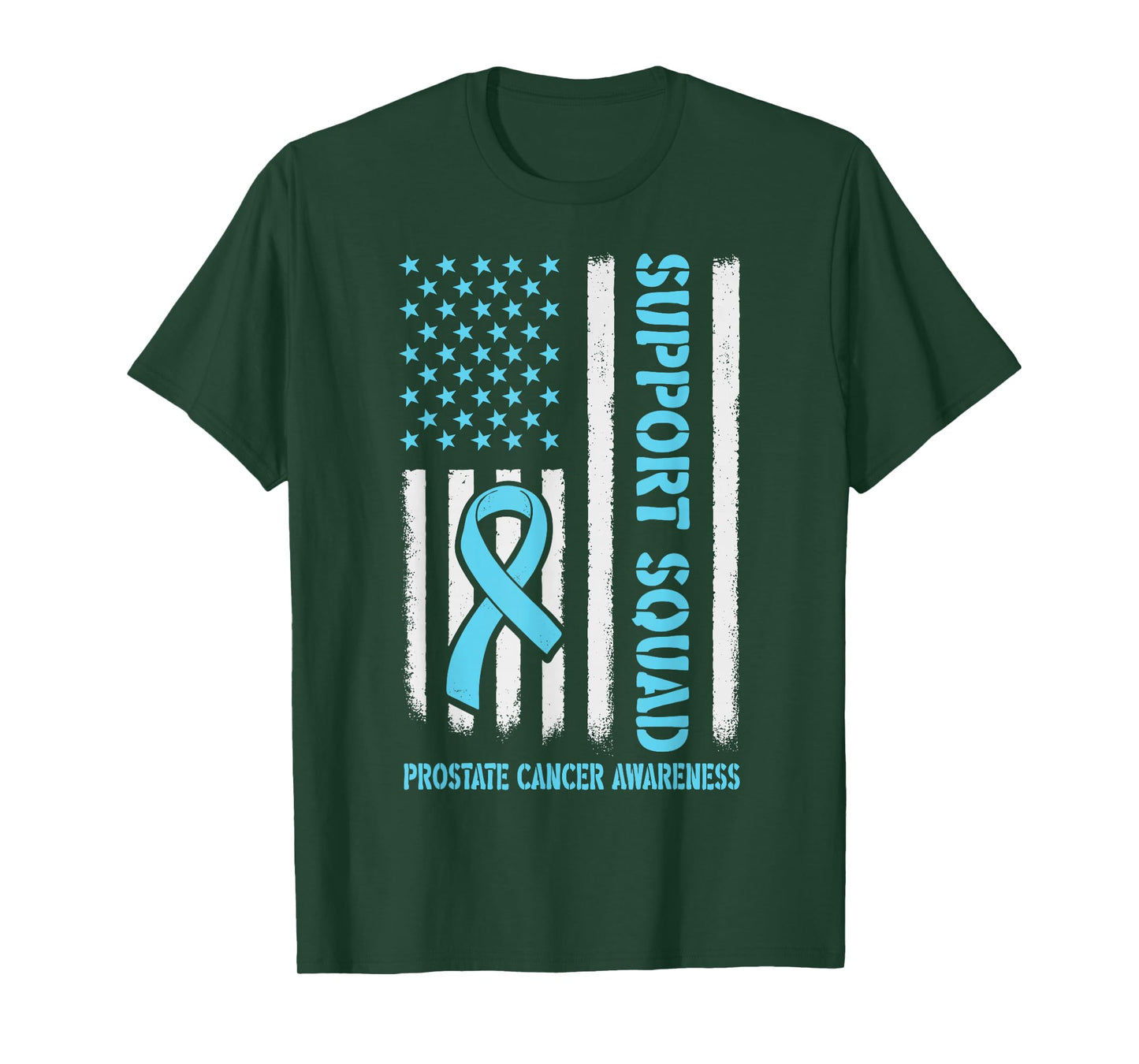 Prostate Cancer Awareness Support Squad Light Blue Ribbon US T-Shirt