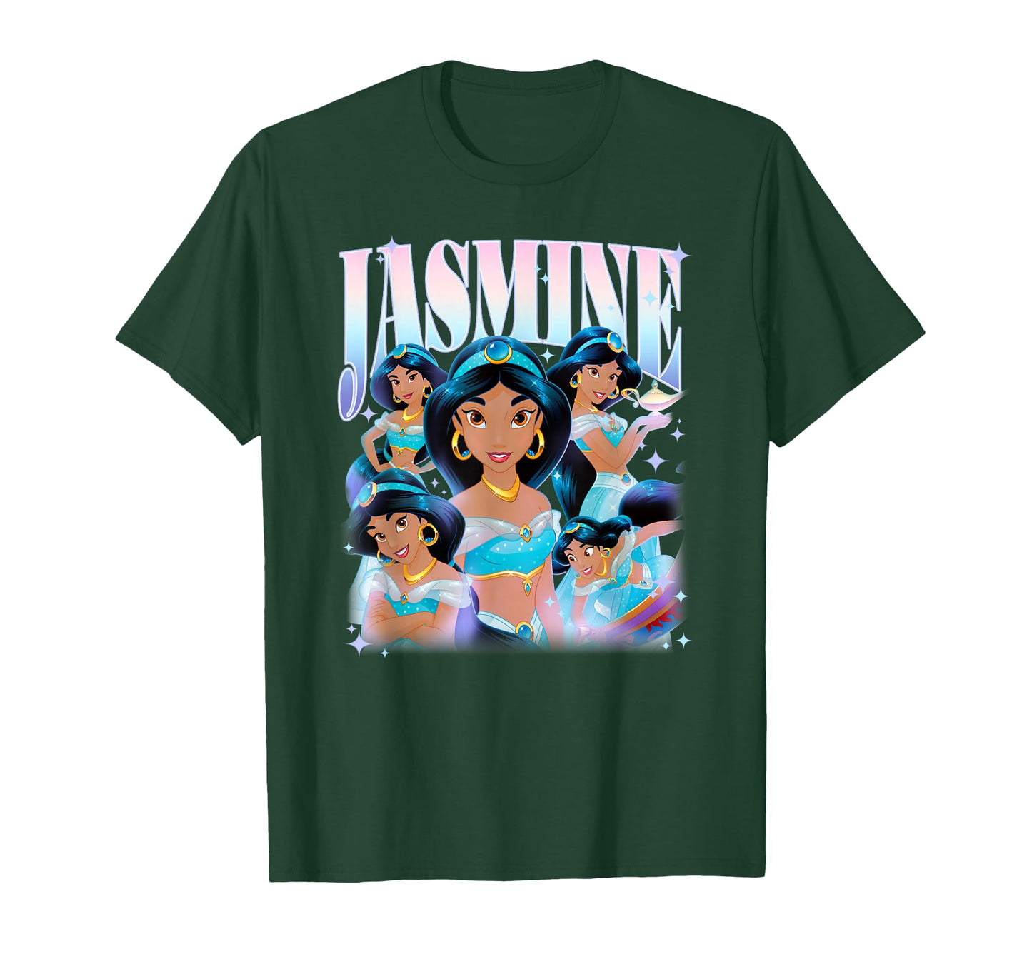 Disney Princess Elegant Classy Jasmine Retro 90s Big Collage T-Shirt