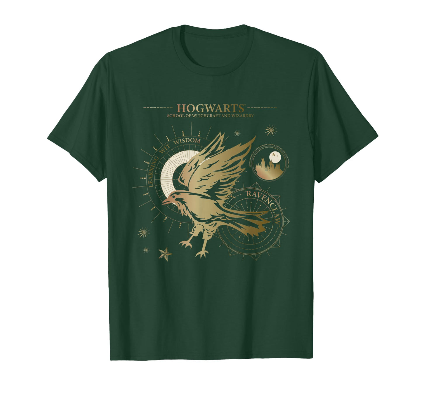 Popfunk Harry Potter Learning, Wit, Wisdom, Ravenclaw Unisex-Adults, Kids Blue Short Sleeve T-Shirt