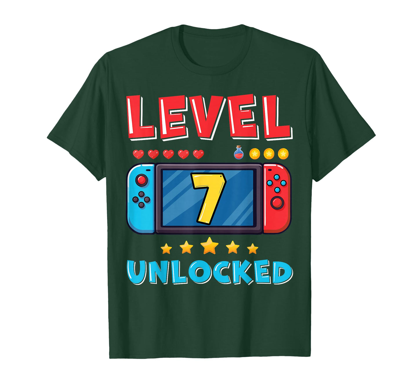 7 Year Old Bday Decorations Son Gamer Boy 7yr 7th Birthday T-Shirt
