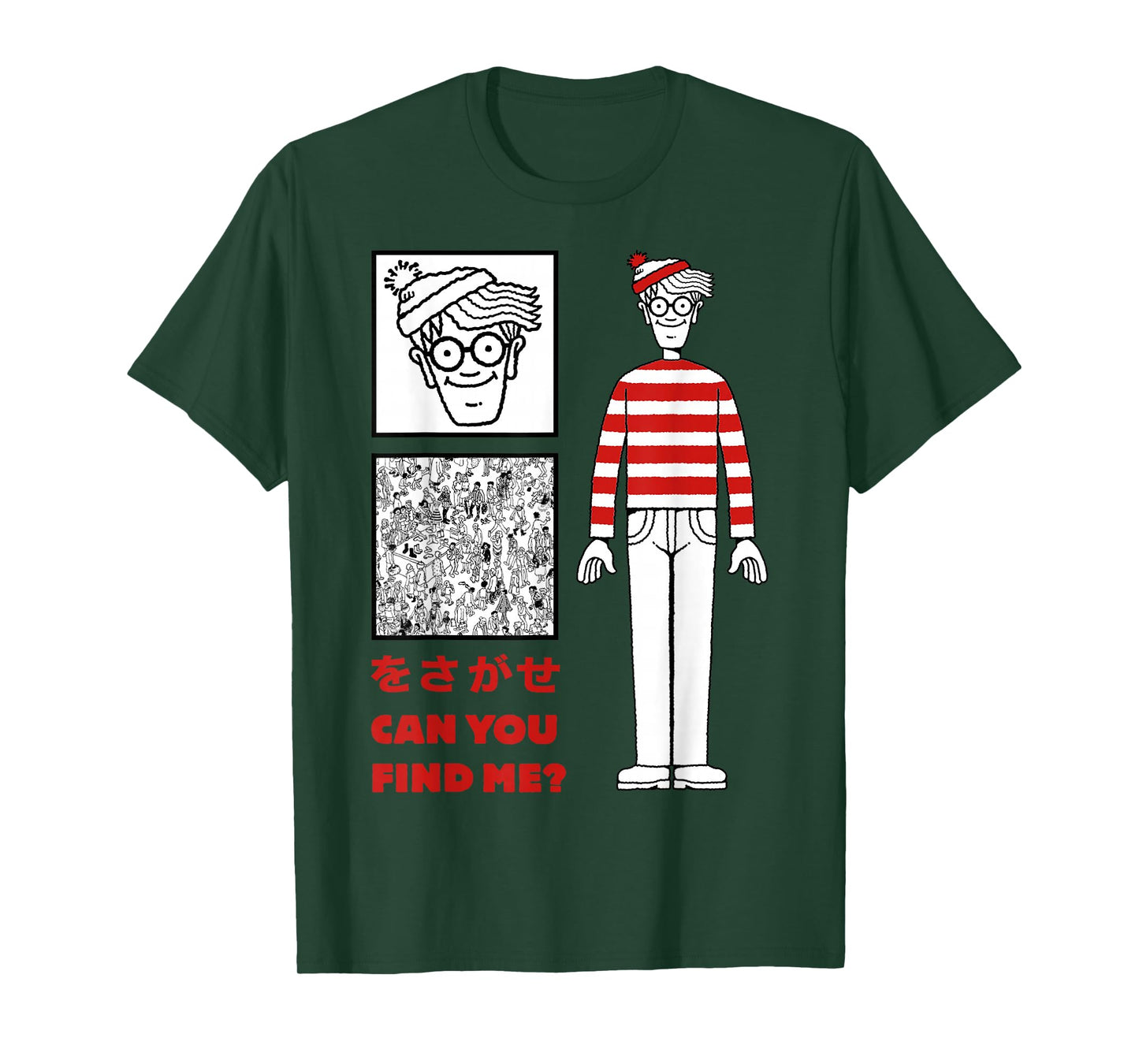 Where's Waldo Can You Find Me Kanji Poster Graphic T-Shirt T-Shirt
