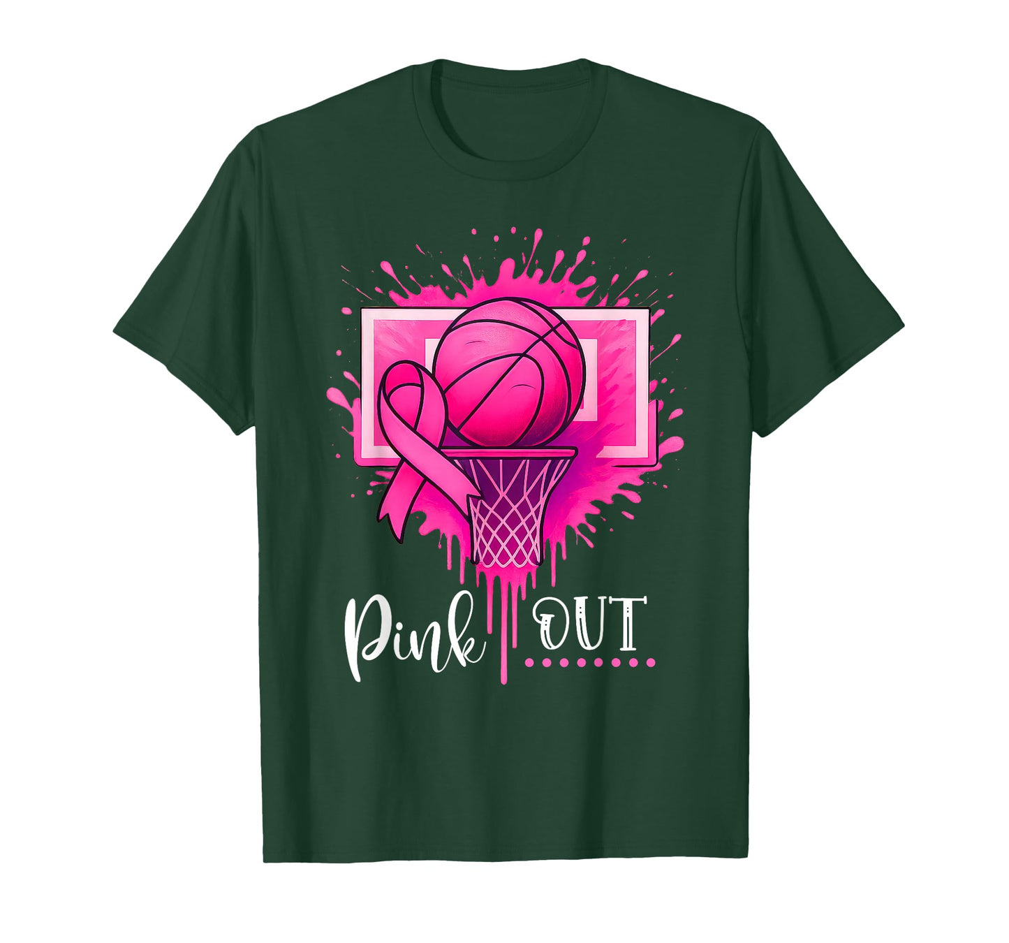 Pink Out Basketball Breast Cancer Awareness T-Shirt