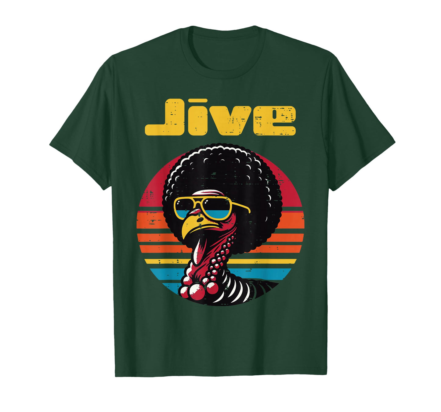 Thanksgiving Afro Turkey Jive Vintage 70s Men Women Kids T-Shirt