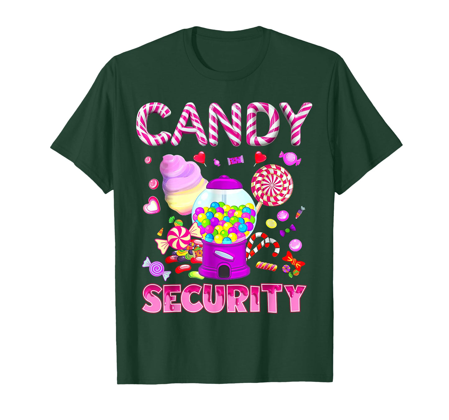Funny Candy Security Candy Costume Birthday Family Matching T-Shirt
