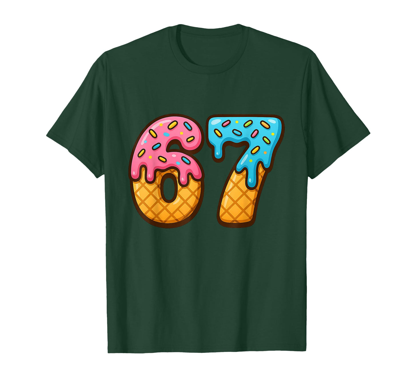 67 Ice Cream Drip Meme Funny Six Seven Gen Alpha Slang T-Shirt